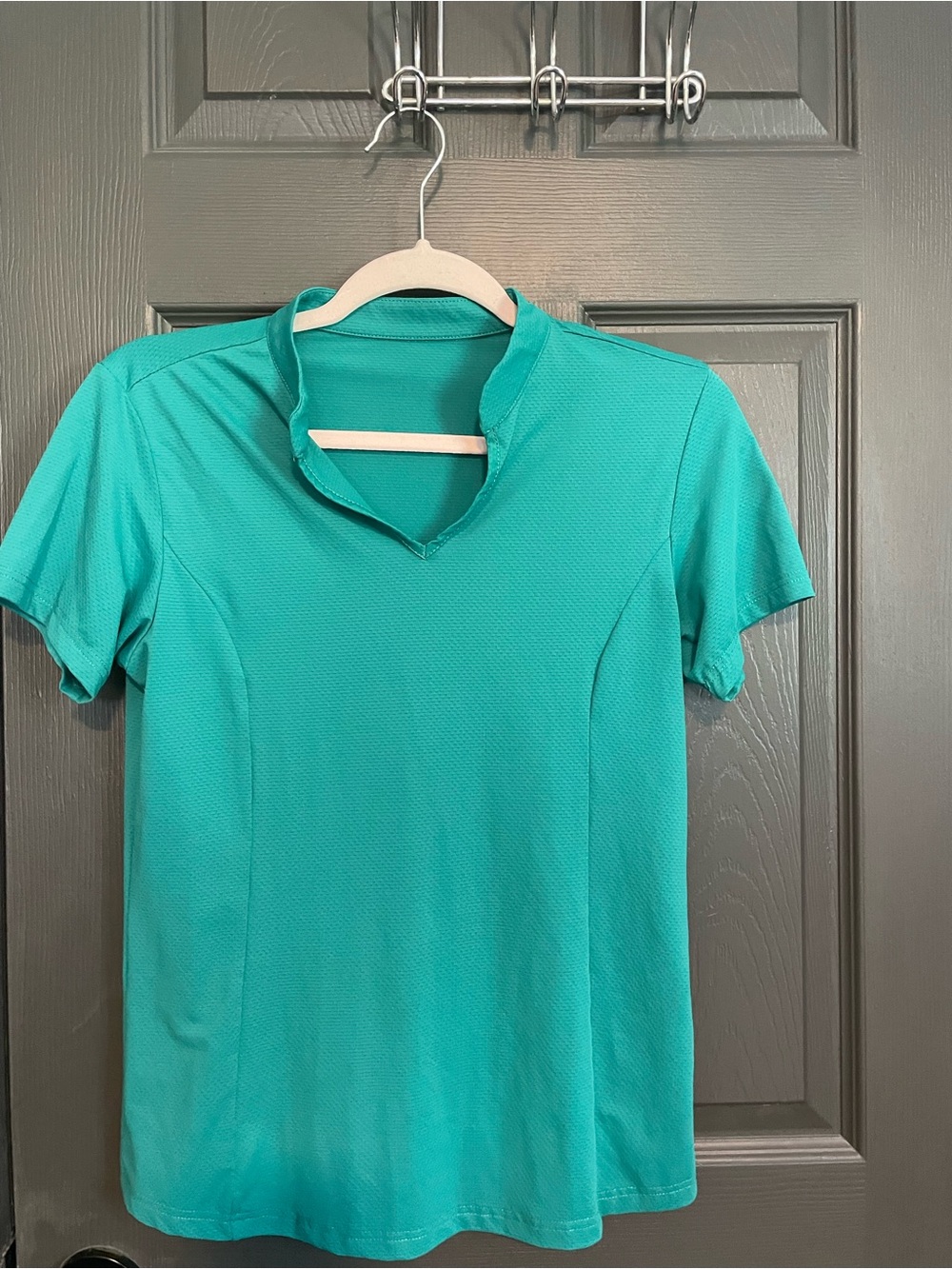 Women's Short-Sleeve Teal Performance Top